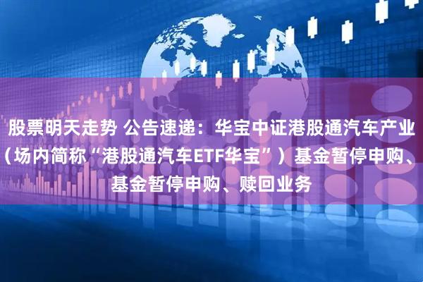 股票明天走势 公告速递：华宝中证港股通汽车产业主题ETF（场内简称“港股通汽车ETF华宝”）基金暂停申购、赎回业务